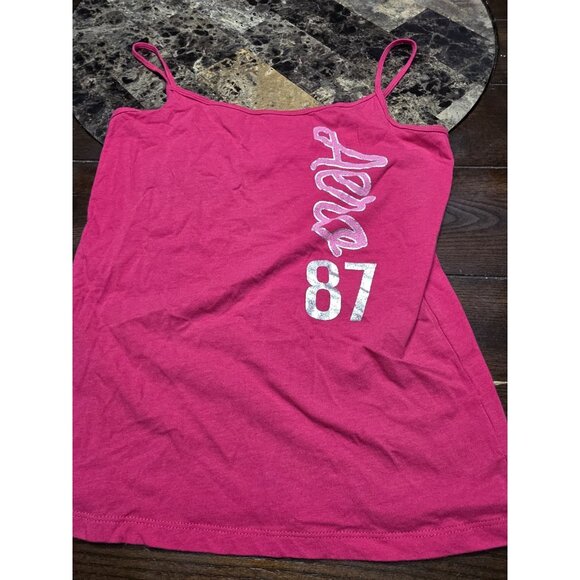Aeropostale Pink Y2K Camisole Shirt Spell Out Graphic Women's Large Vintage - Picture 1 of 6